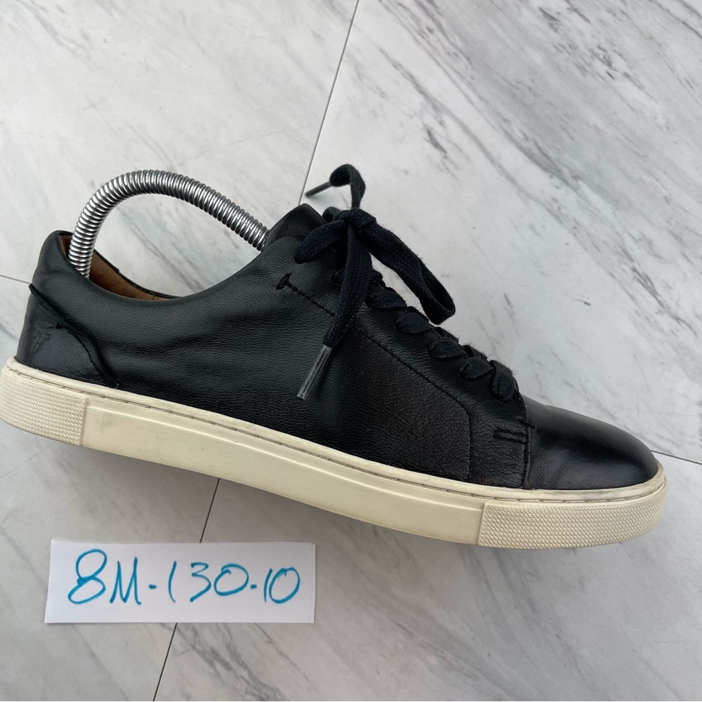 -Frye Women's 7200043 Size 8 M Smooth Black Leather Lace Up Sneaker Shoes